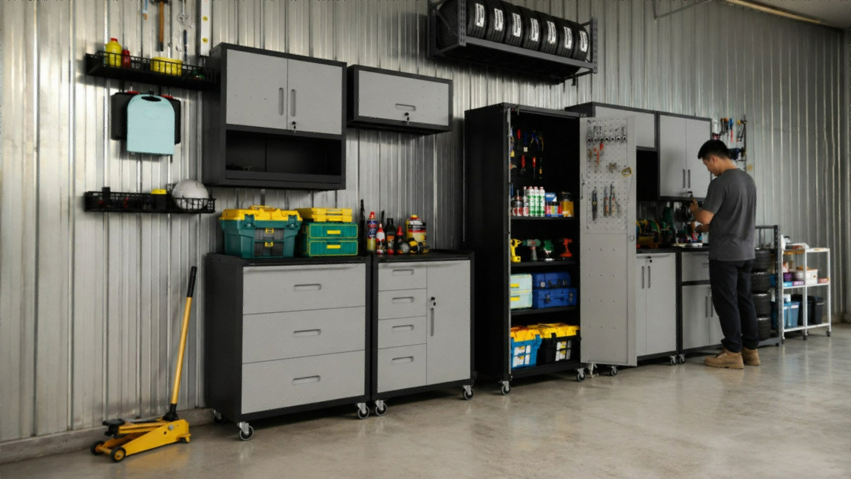 FLIXELIO Garage Storage Cabinets System 10 PCS Workshop Set