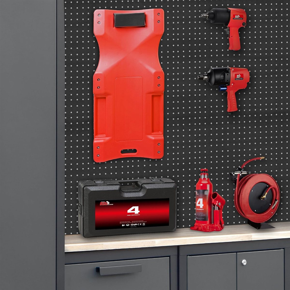 Heavy duty garage slatwall organization system with locking tool hooks