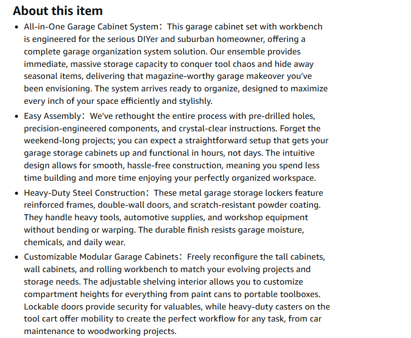 Premium garage storage system installed in modern garage showing brand-quality finish